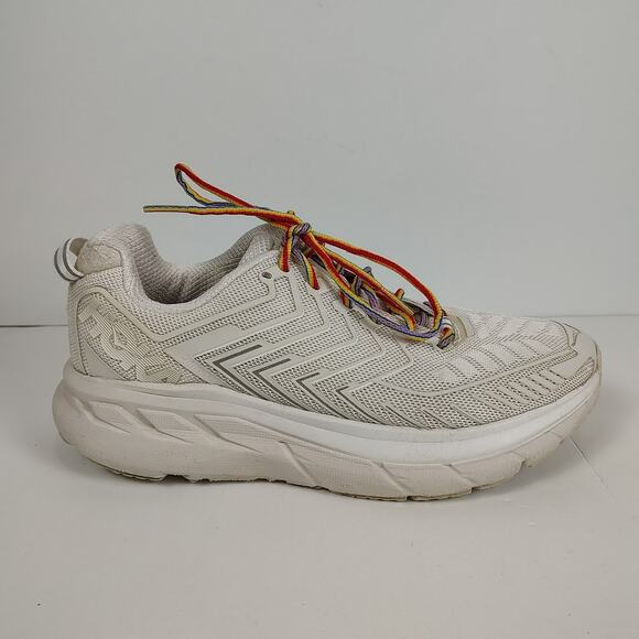 Hoka One One Clifton 4 Outdoor Voices white athletic running shoes womens 7 - Picture 1 of 8